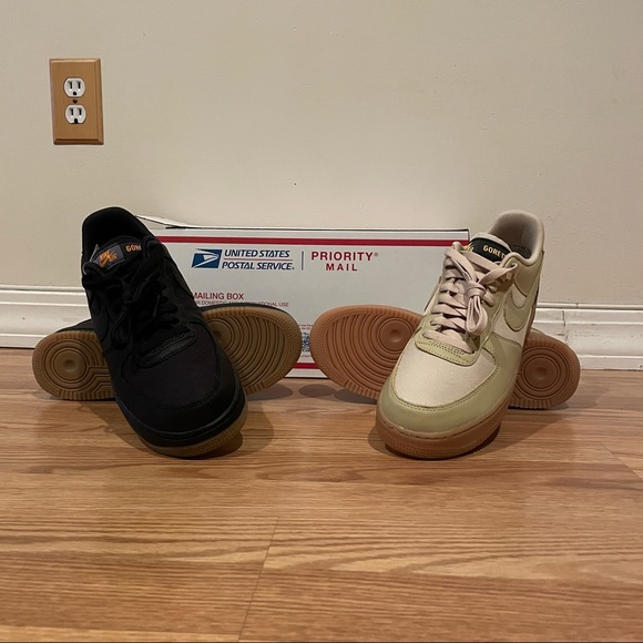 Nike Gore Tex Air Force 1 2 Pack black/gum tan/sail/gum size 10 no box ds pack - Picture 2 of 3